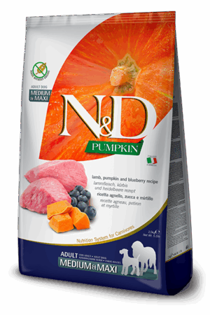 N&D PUMPKIN ADULTO MEDIUM & MAXI CORDERO Y ARÁNDANOS - 12Kg