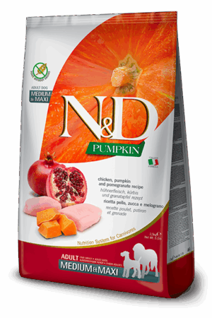 N&D PUMPKIN ADULTO MEDIUM & MAXI POLLO Y GRANADA - 12Kg