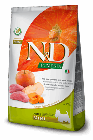 N&D PUMPKIN ADULTO MINI JABALÍ & MANZANA - 7Kg