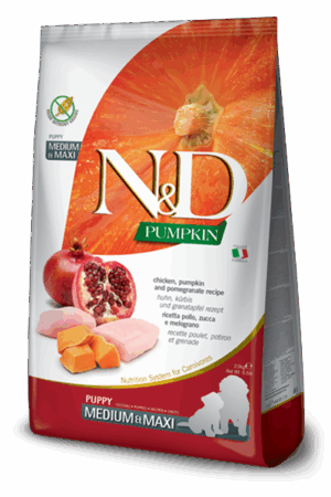 N&D PUMPKIN PUPPY MEDIUM & MAXI POLLO Y GRANADA - 12Kg